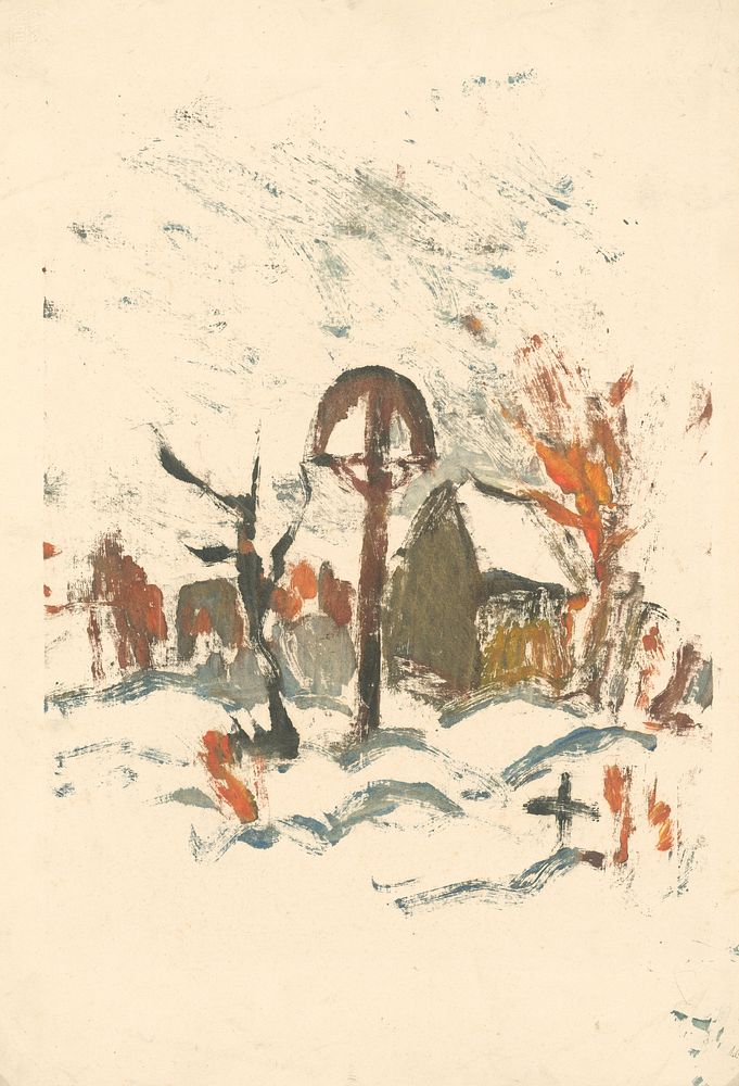 Village cemetery in winter by Zolo Palugyay