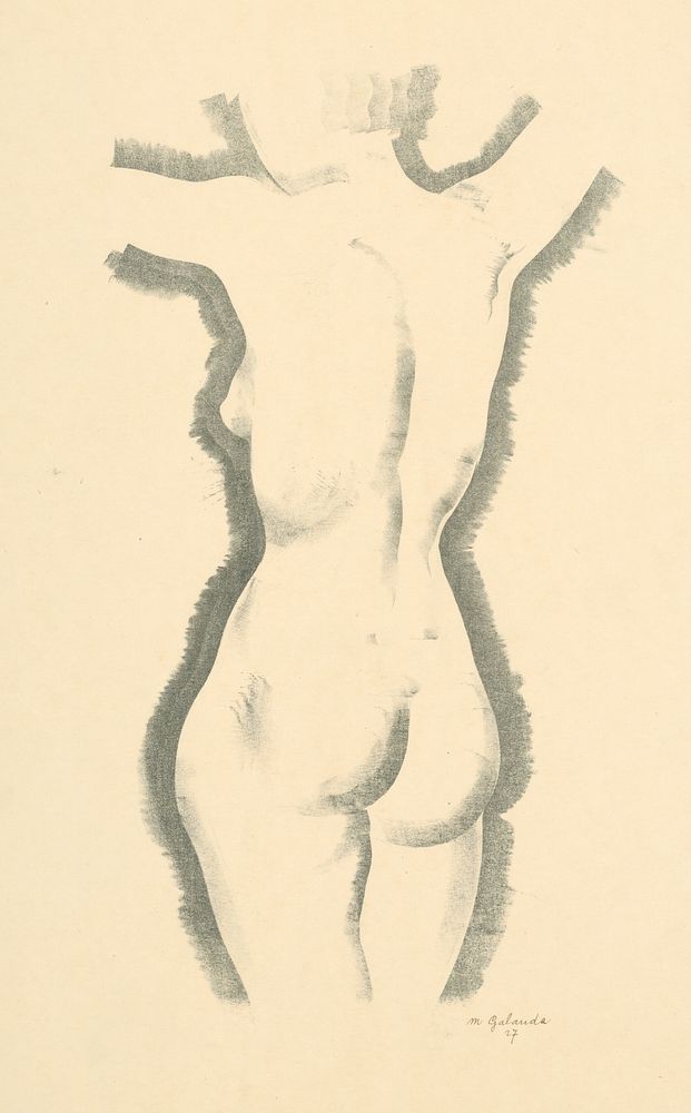 Study of the female nude by Mikuláš Galanda