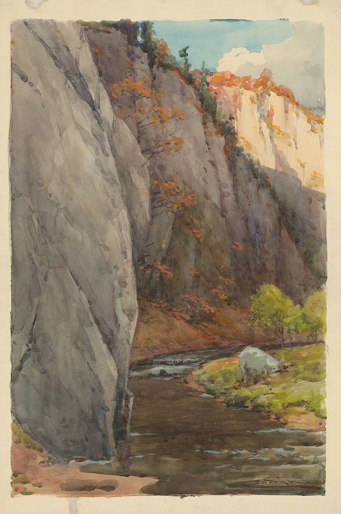 Rocks above the brook by Lajos Csordák