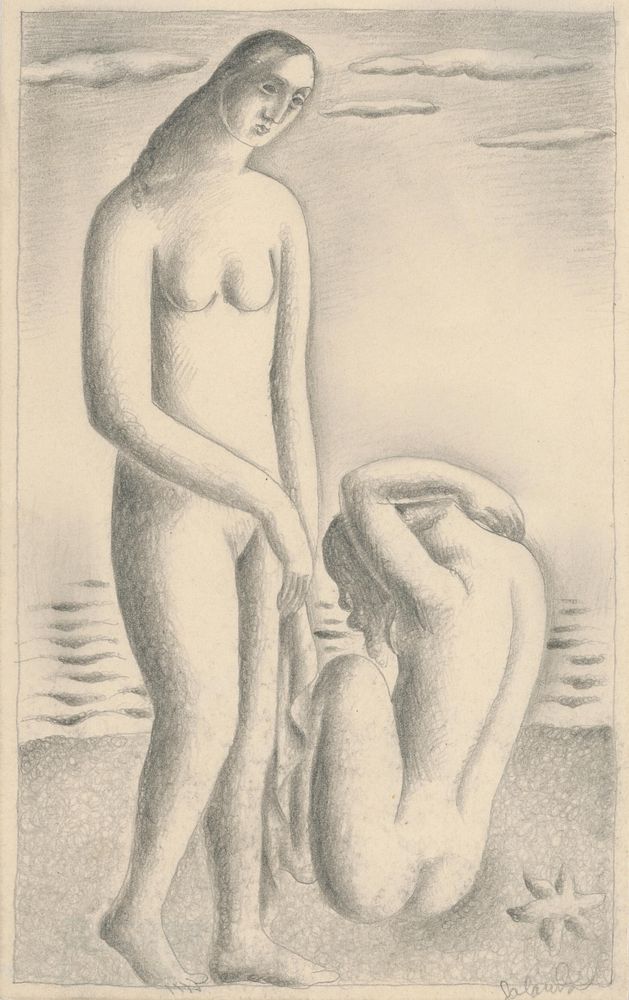 Women on the seashore by Mikuláš Galanda