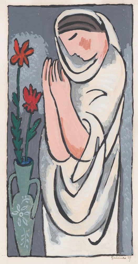 Woman and flower by Mikuláš Galanda
