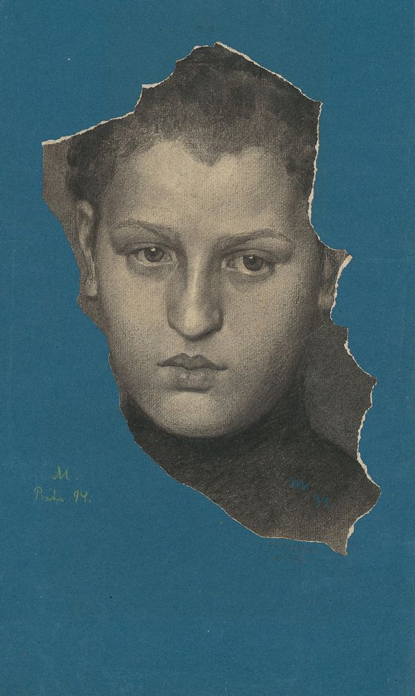 Portrait study of male head by Milan Thomka Mitrovský