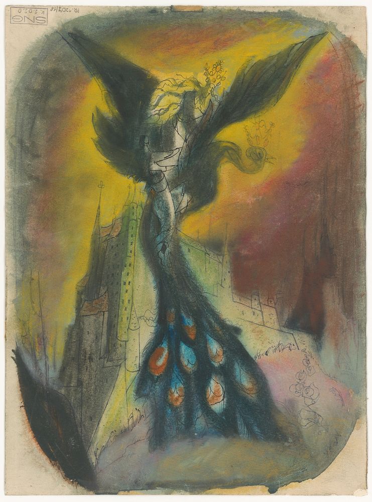 Princess abducted by a monster with a peacock tail, Jan Novák