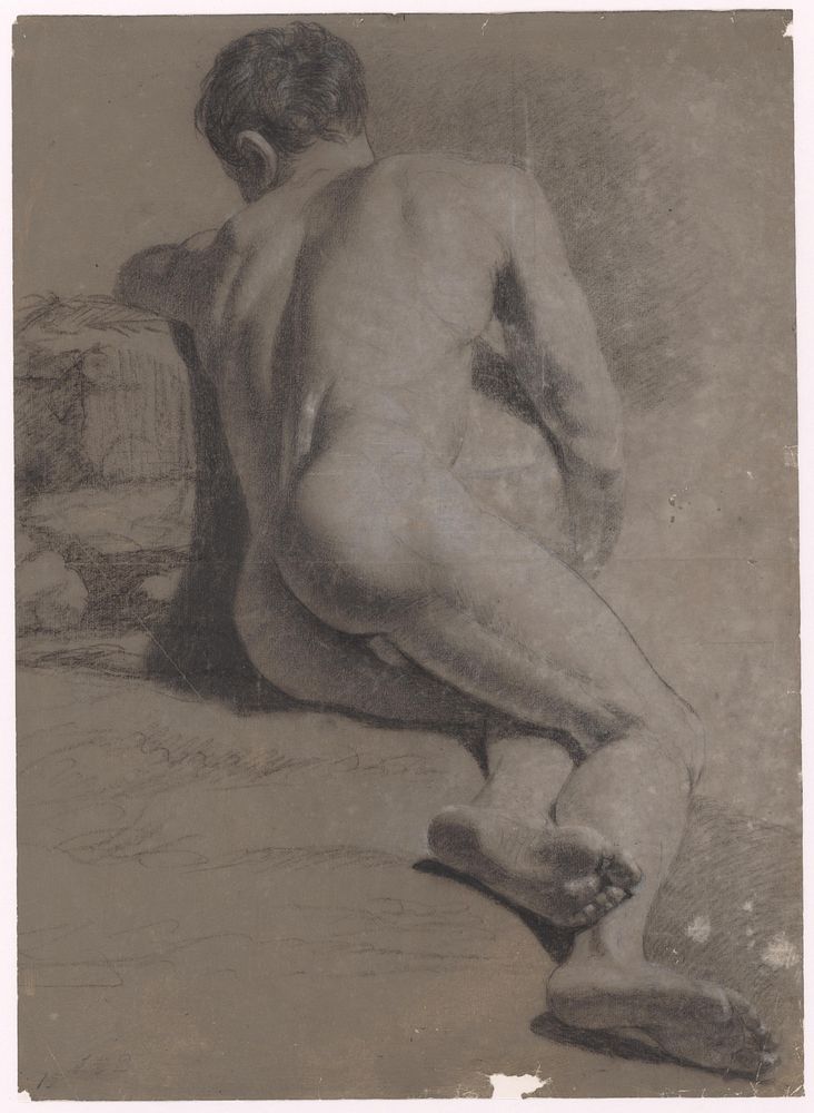 Half-reclining male nude, Ján Pálka