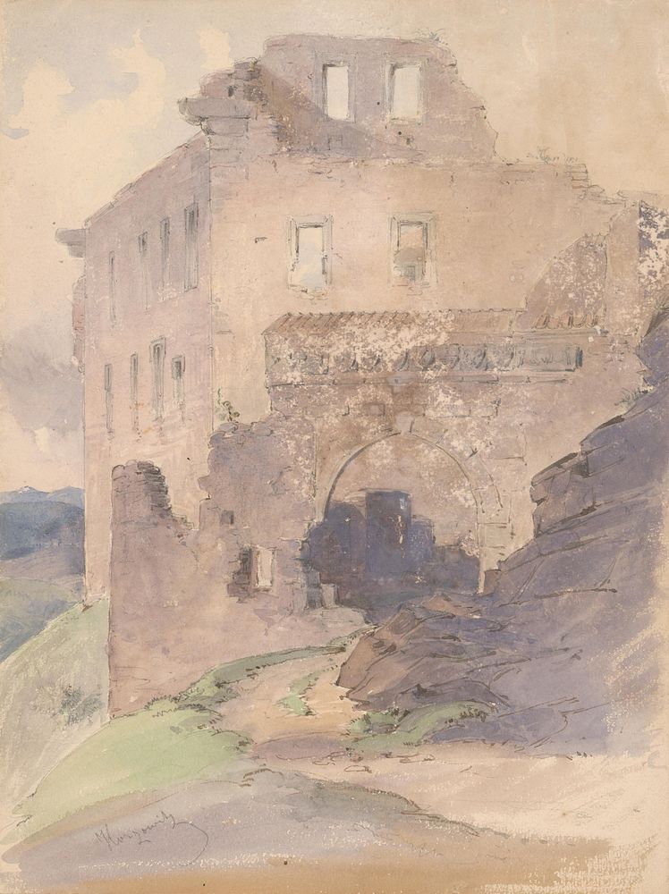 Castle ruins  by Friedrich Carl von Scheidlin