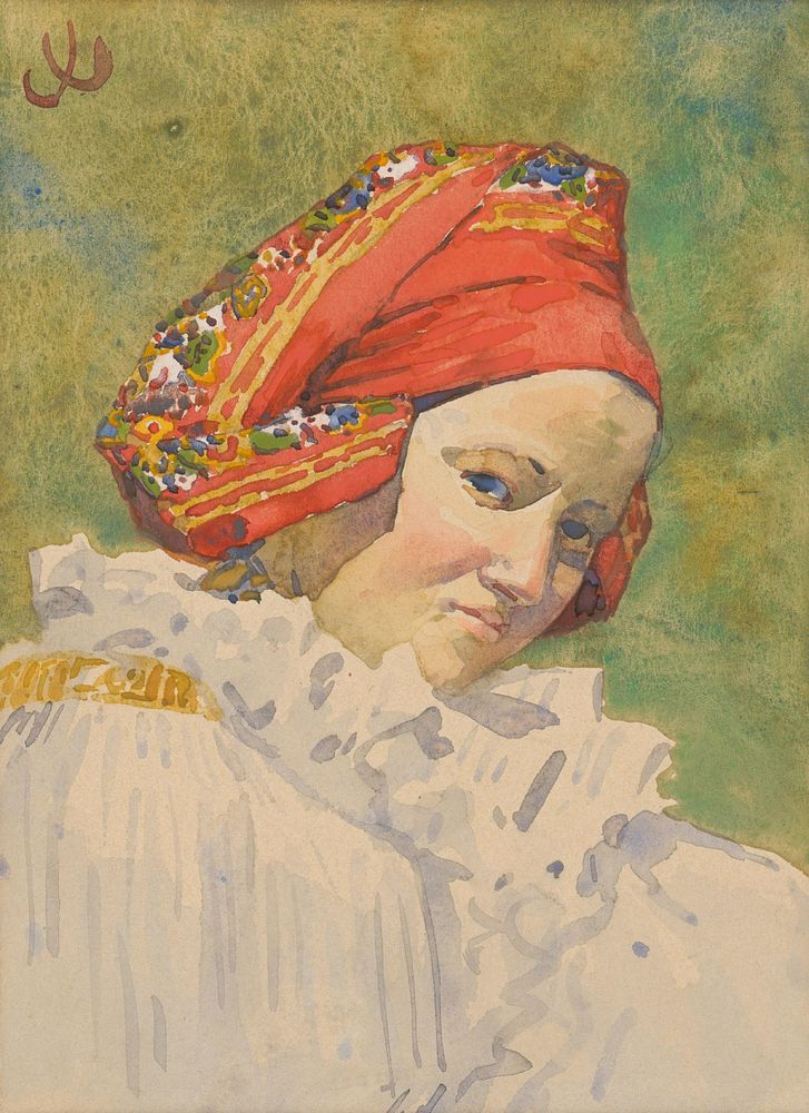 Head of a moravian girl, Joža Úprka