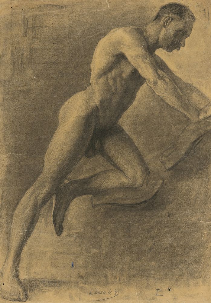 Study of male nude, Emil Alexay Olexák