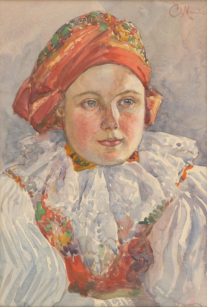 Head of a moravian girl, Cyril Mandel