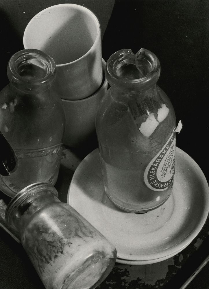 Composition with milk bottles by Milos Dohnány