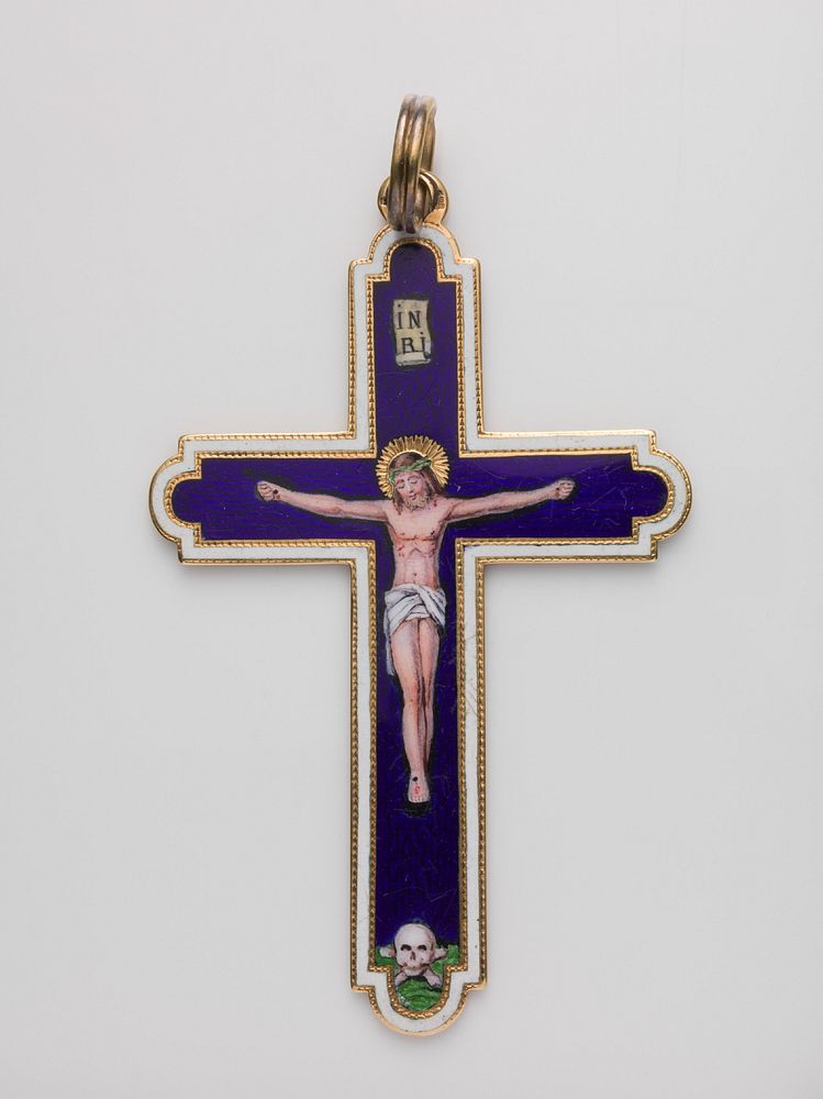 Enamelled hanging cross