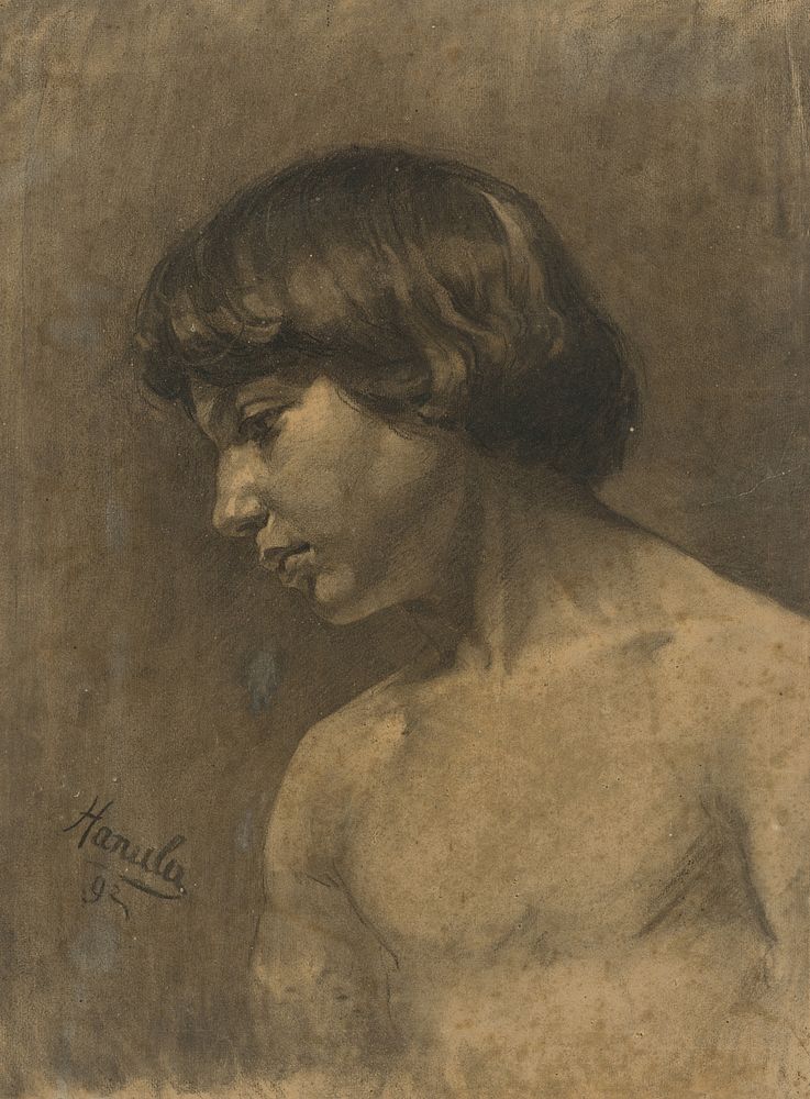 Study of a boy's head by Jozef Hanula