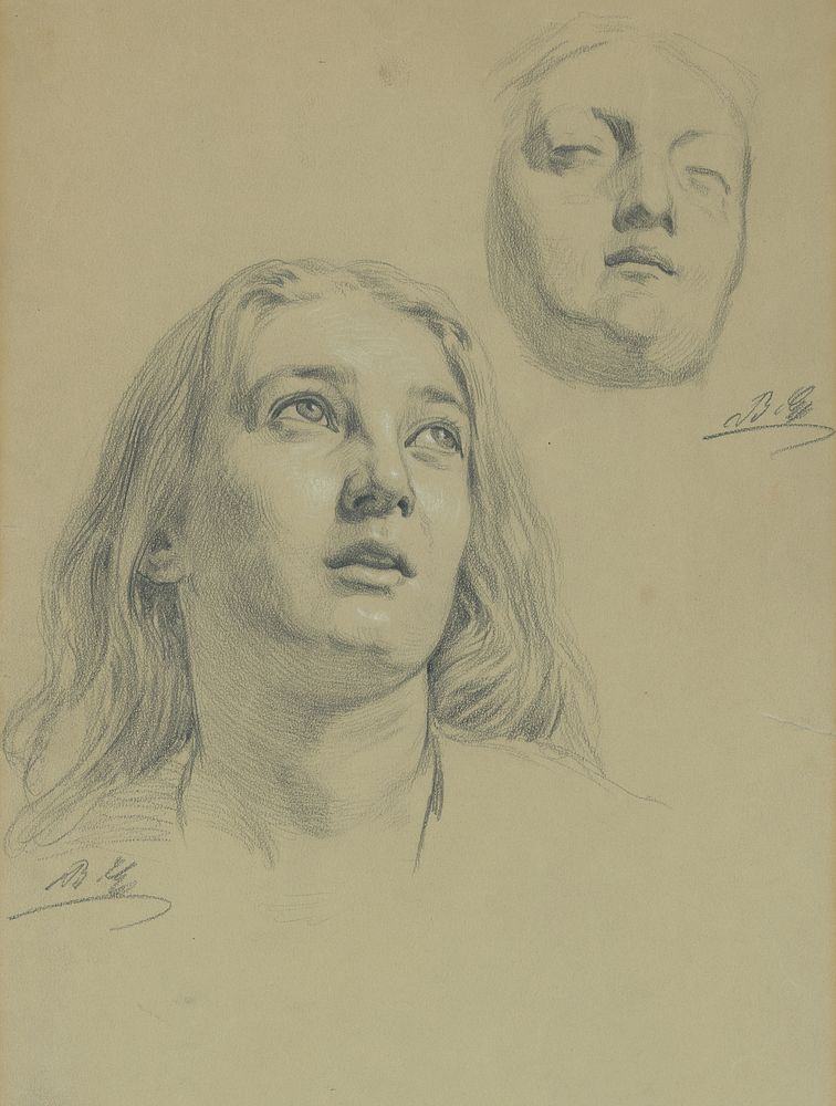 Study of female heads, Gyula Benczúr
