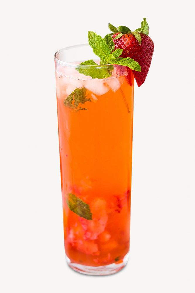Strawberry mojito collage element, isolated image