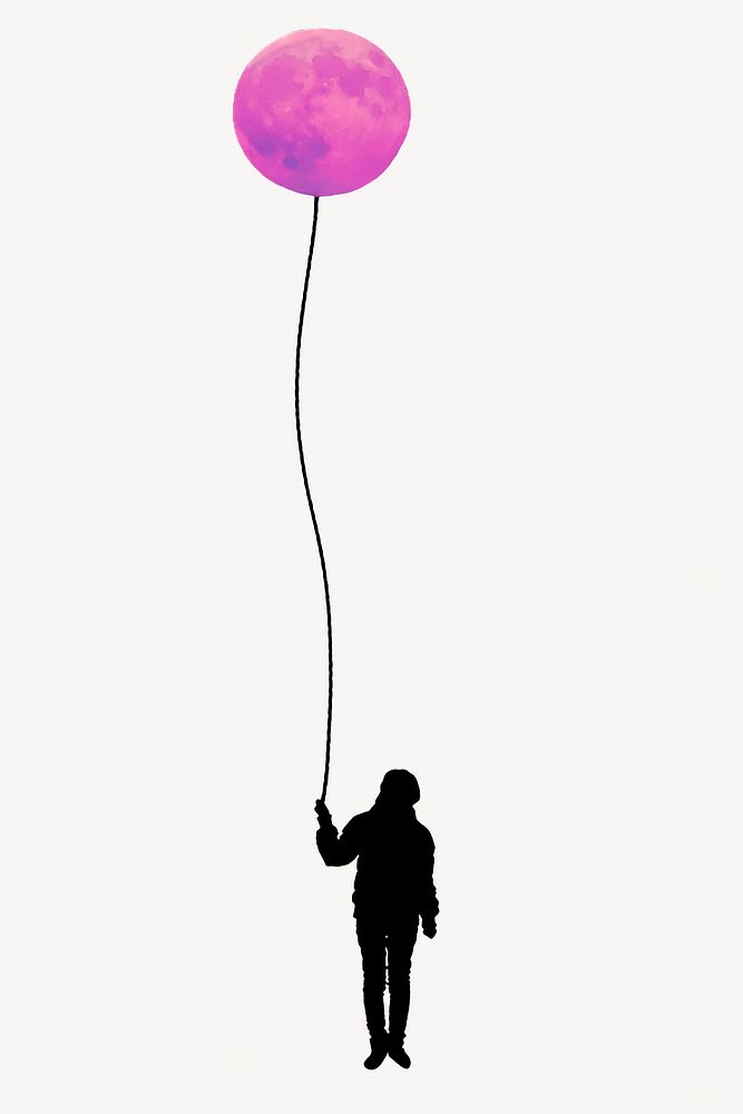 Person holding balloon isolated image