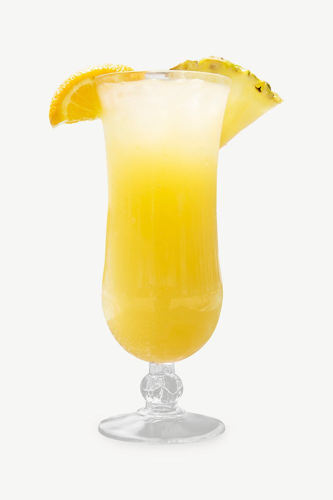 Orange pineapple juice collage element psd