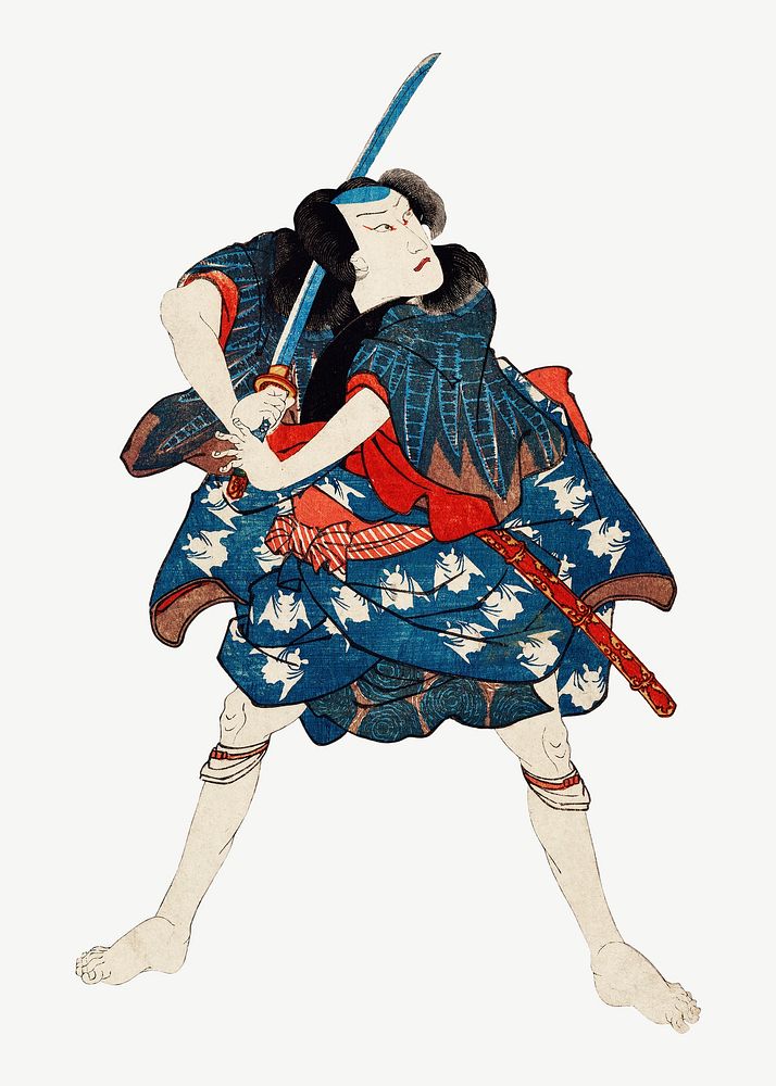 Doguya Jinza Hokaibo Bokon Shimobe Gunsuke psd, Japanese ukiyo-e woodblock print by Utagawa Kuniyoshi. Remixed by rawpixel.