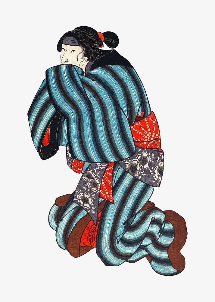 Oyone Magoshichi Taheiji, Japanese ukiyo-e woodblock print by Utagawa Kuniyoshi. Remixed by rawpixel.