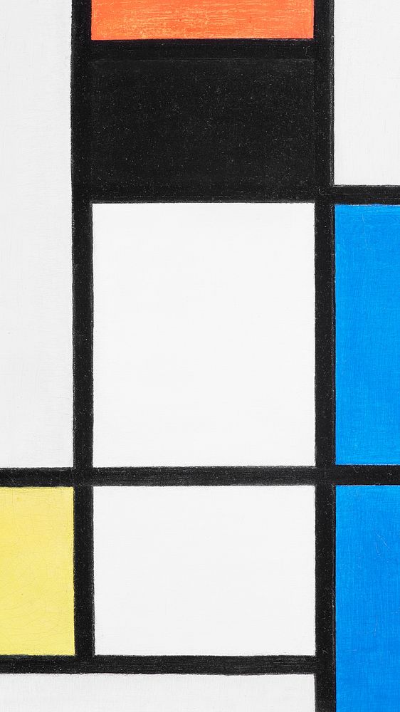 Mondrian&rsquo;s Composition mobile wallpaper, Cubism art. Remixed by rawpixel.