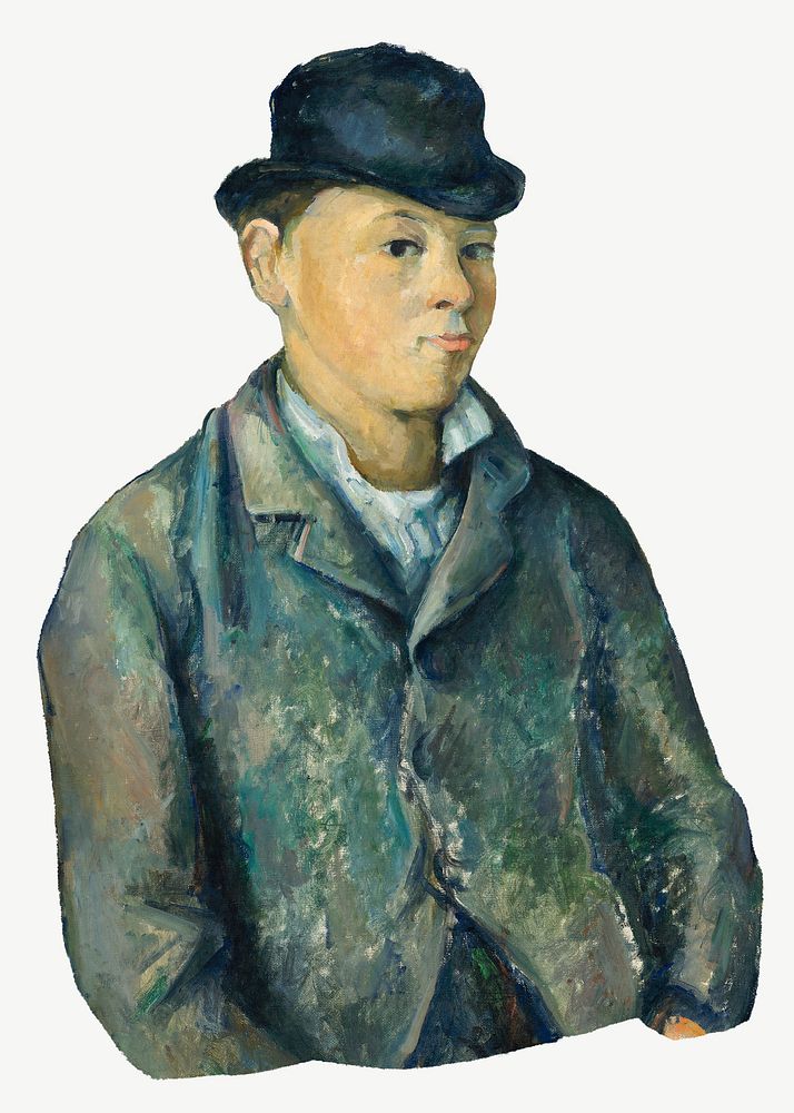 Paul Cezanne&rsquo;s Son clipart, post-impressionist portrait painting psd.  Remixed by rawpixel.