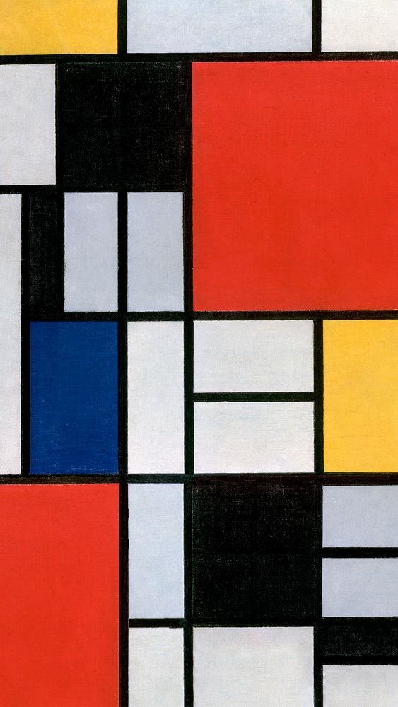 Piet Mondrian&rsquo;s Composition with Red, Yellow, Blue, and Black, Cubism art. Remixed by rawpixel.