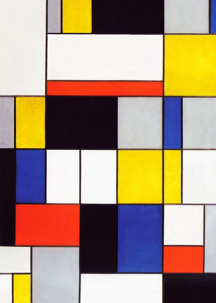 Mondrian&rsquo;s Composition A background, Cubism art. Remixed by rawpixel.