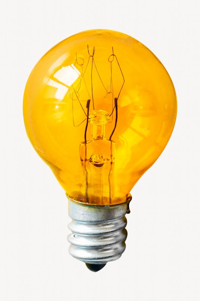 Yellow light bulb isolated design