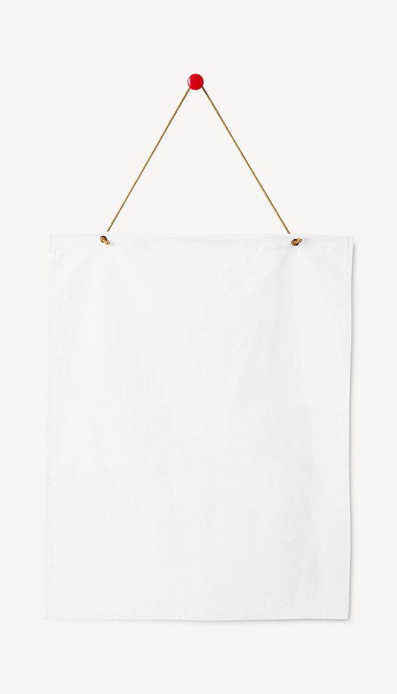 White hanging poster with design space