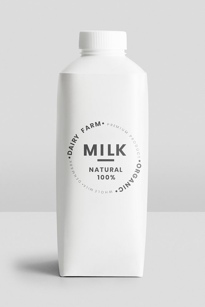Minimal organic milk carton design resource 