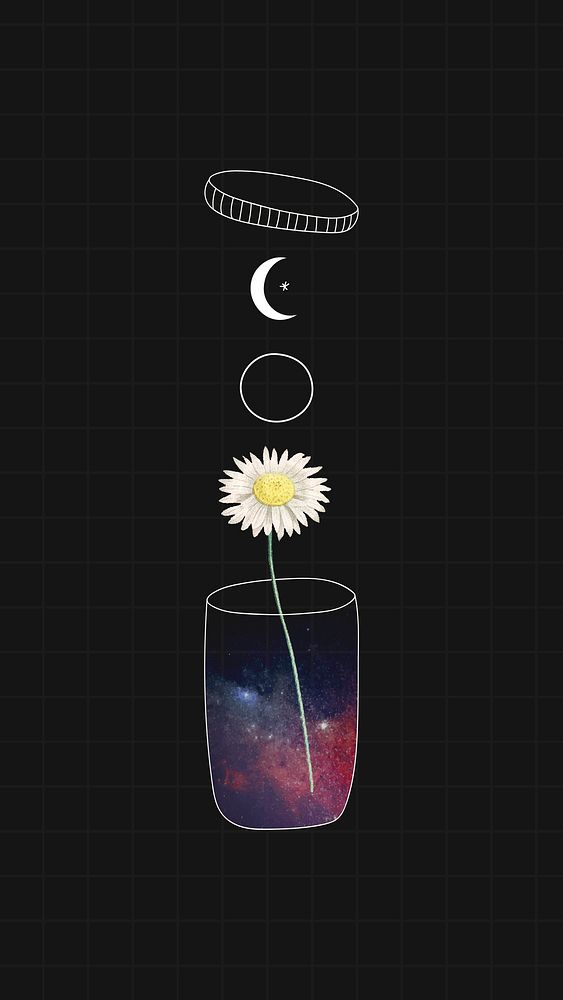 Aesthetic galaxy flower mobile wallpaper