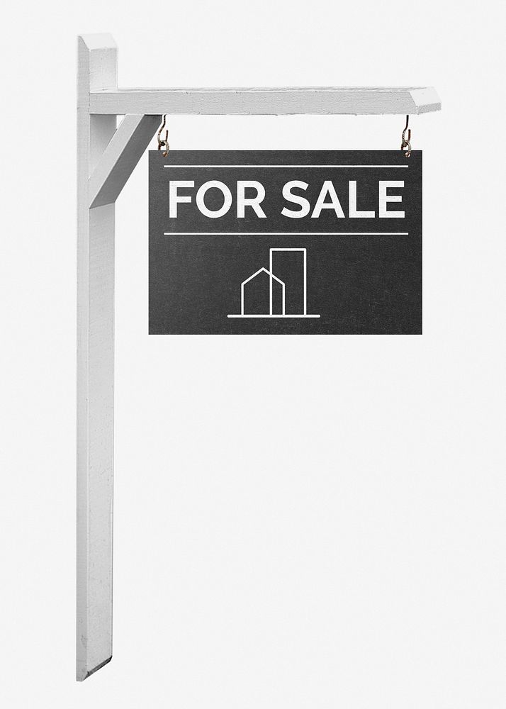 For sale sign mockup, real estate yard advertisement psd