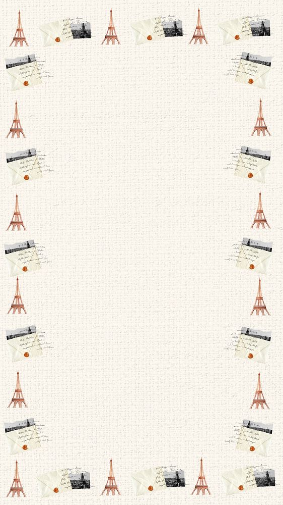 Eiffel tower frame iPhone wallpaper, aesthetic travel background