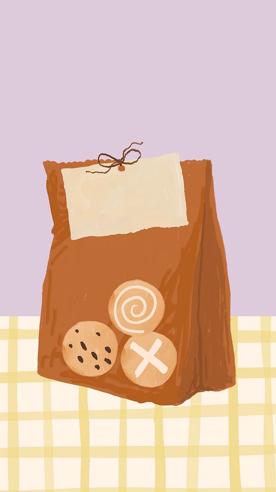 Cute pastry bag mobile wallpaper, food background