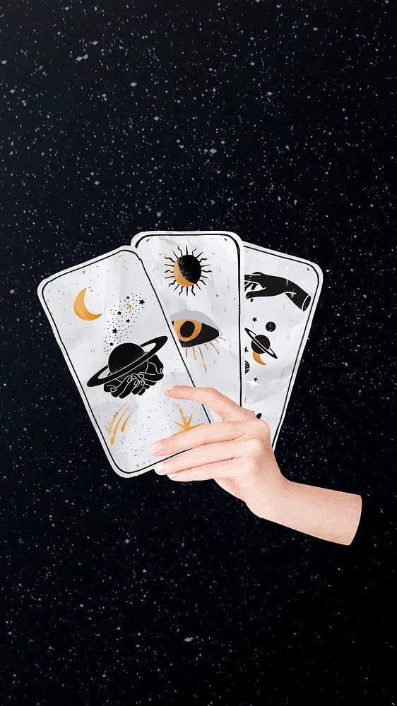 Aesthetic tarot cards mobile wallpaper, fortune telling background