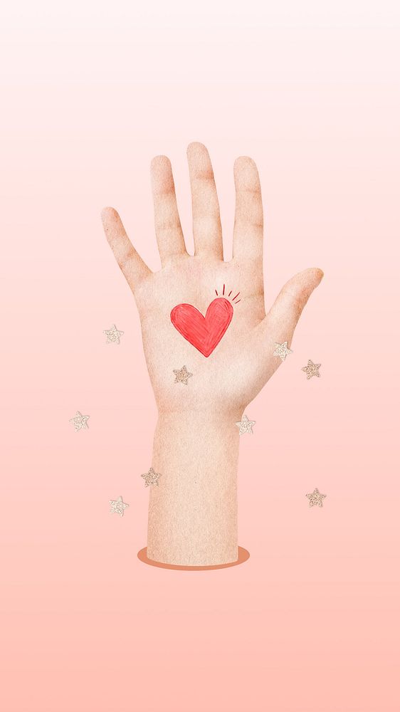 Love hand mobile wallpaper, Valentine's Day background