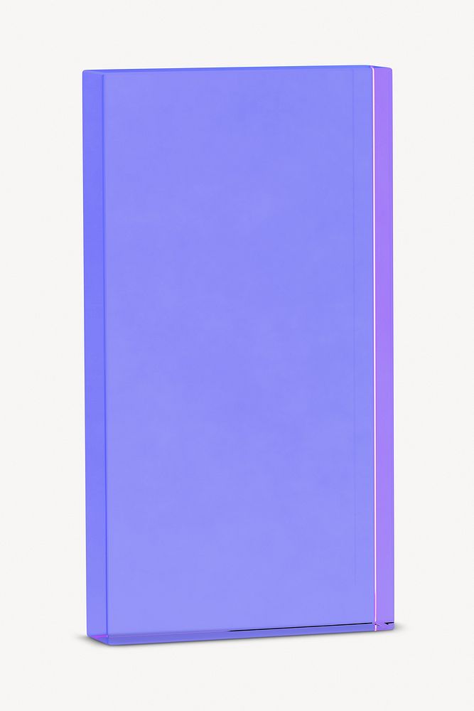 Transparent purple rectangle shape, 3D rendering graphic