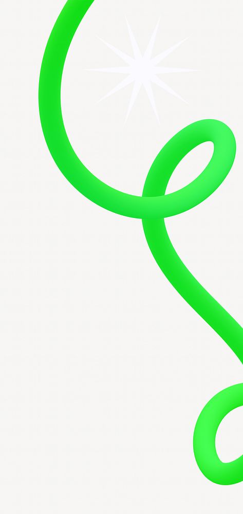 Green squiggle border, 3D rendering graphic
