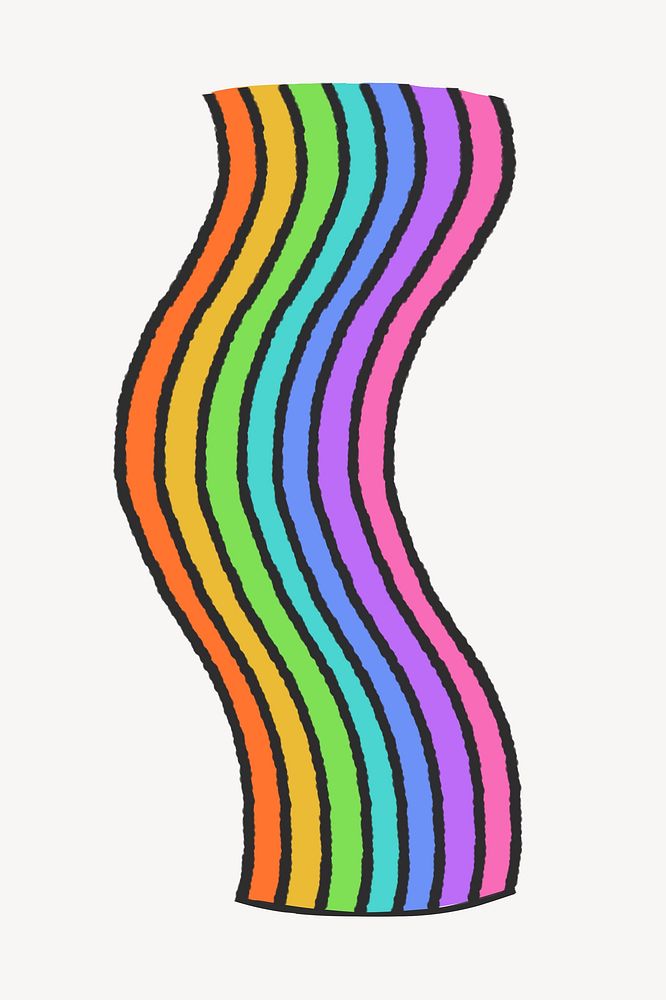 Rainbow wave, funky illustration