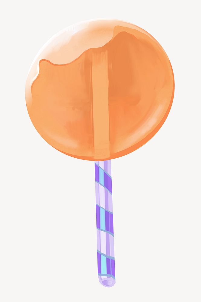 Orange lollipop, food illustration