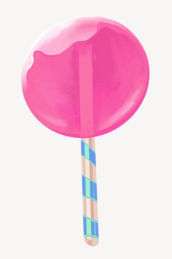 Pink lollipop, food illustration