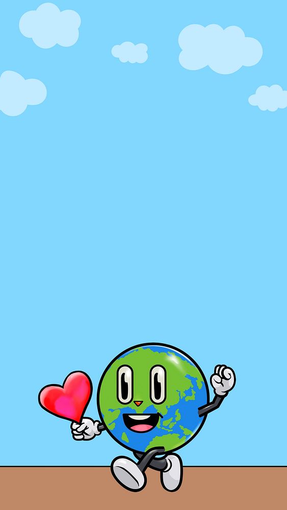 Green globe mobile wallpaper, environment cartoon background
