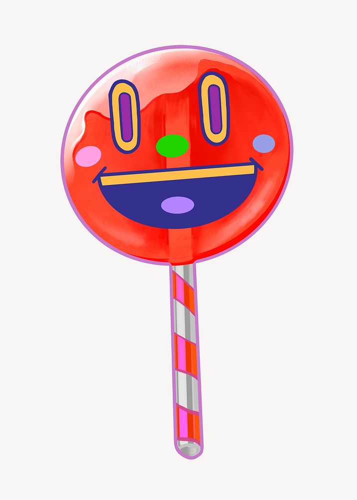Smiling lollipop cartoon illustration