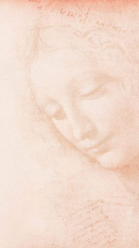 La Scapigliata iPhone wallpaper, Leonardo da Vinci's famous artwork, remixed by rawpixel