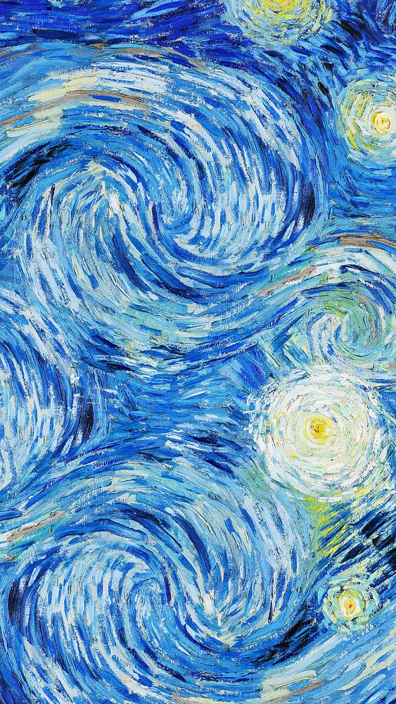 Van Gogh's mobile wallpaper, Starry Night design, remixed by rawpixel