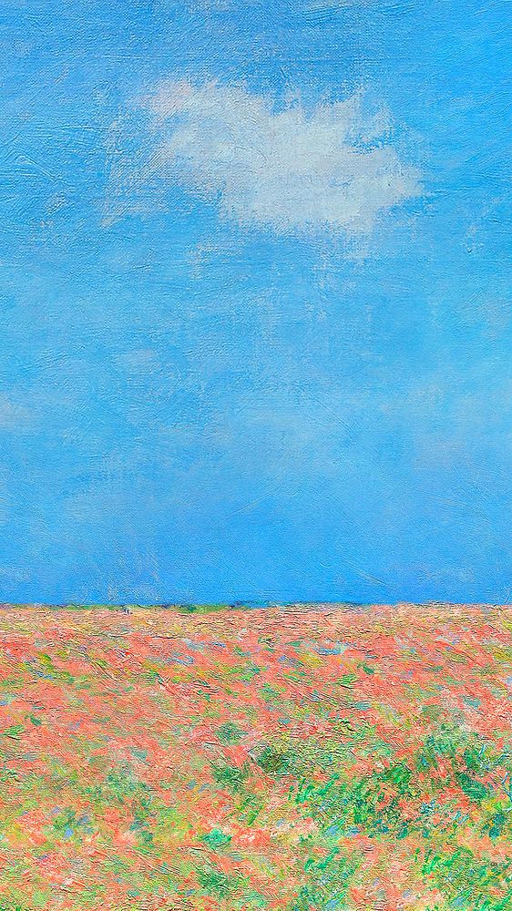 Monet's poppy fields iPhone wallpaper. Famous art remixed by rawpixel.