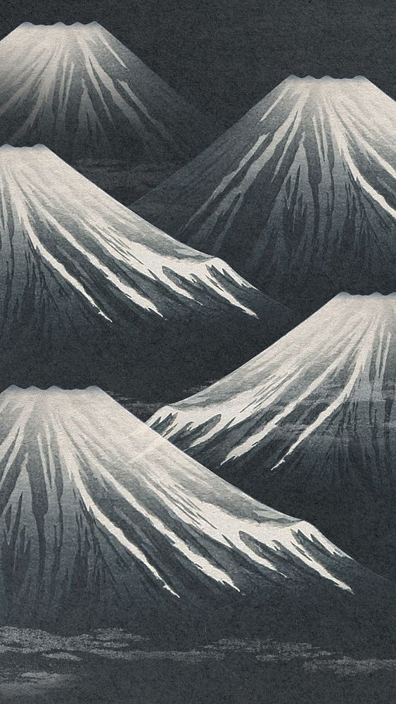 Hiroaki's Mount Fuji phone wallpaper, Japanese pattern background, remixed by rawpixel