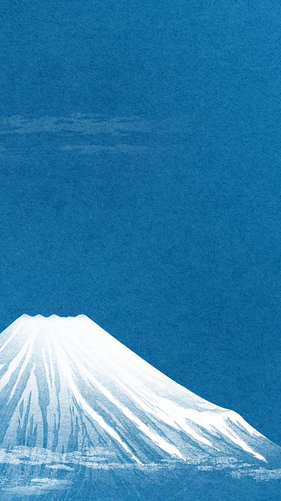 Hiroaki's Mount Fuji mobile wallpaper, vintage Japanese background, remixed by rawpixel