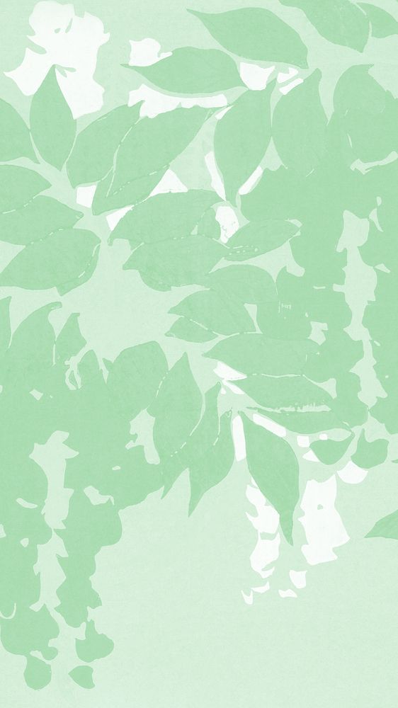 Aesthetic green leaf mobile wallpaper, remixed by rawpixel