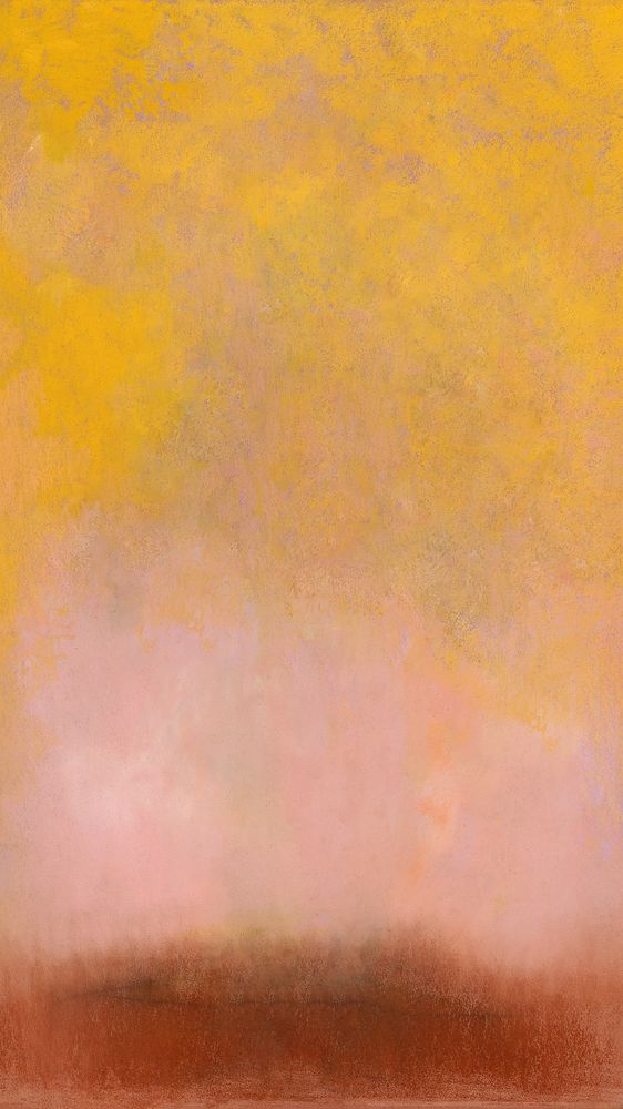 Orange oil painting iPhone wallpaper, Odilon Redon's vintage background, remixed by rawpixel