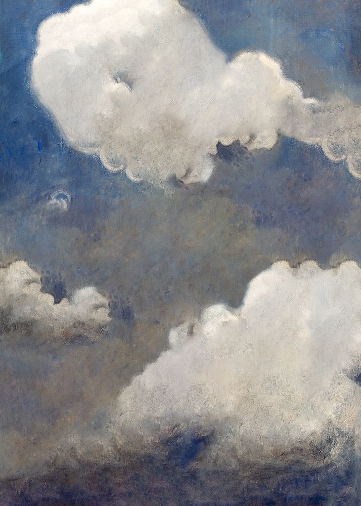 Oil painting cloudy sky background. Remastered by rawpixel.