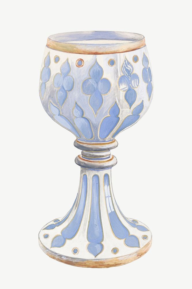 Blue vase object cutout psd, collage element